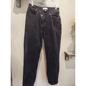 Abercrombie and fitch The Dad High Rise Curve Love Black Jeans Asymmetrical Butt